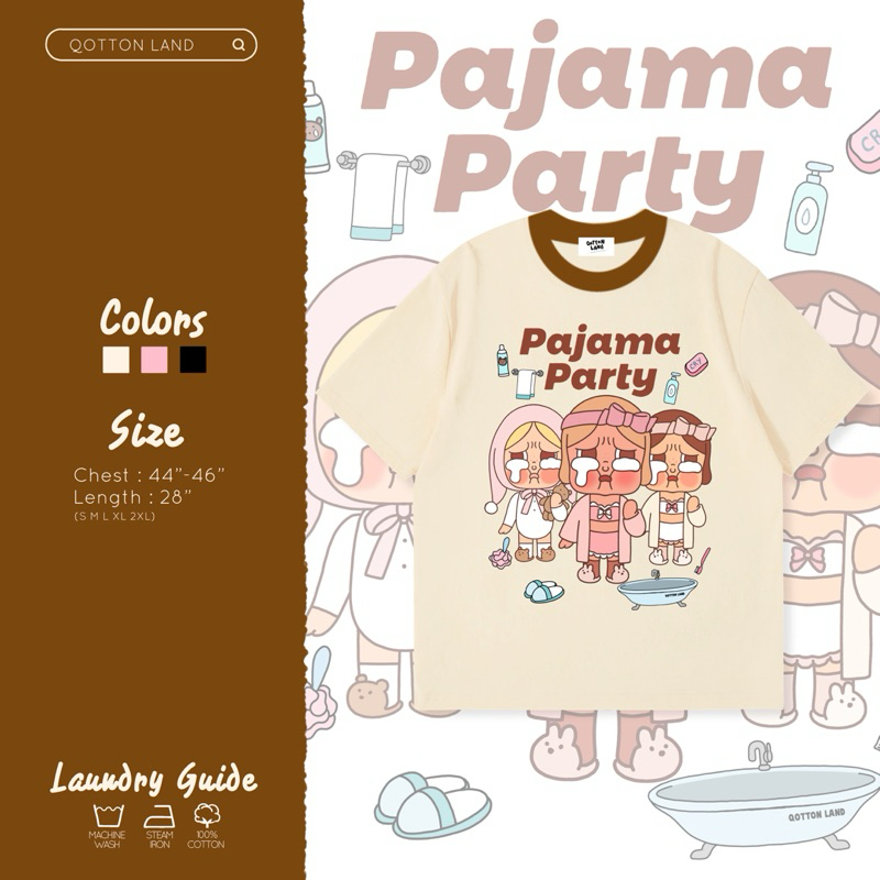 เสื้อยืดโอเวอร์ไซส์ QL ครายปาร์ตี้ชุดนอน