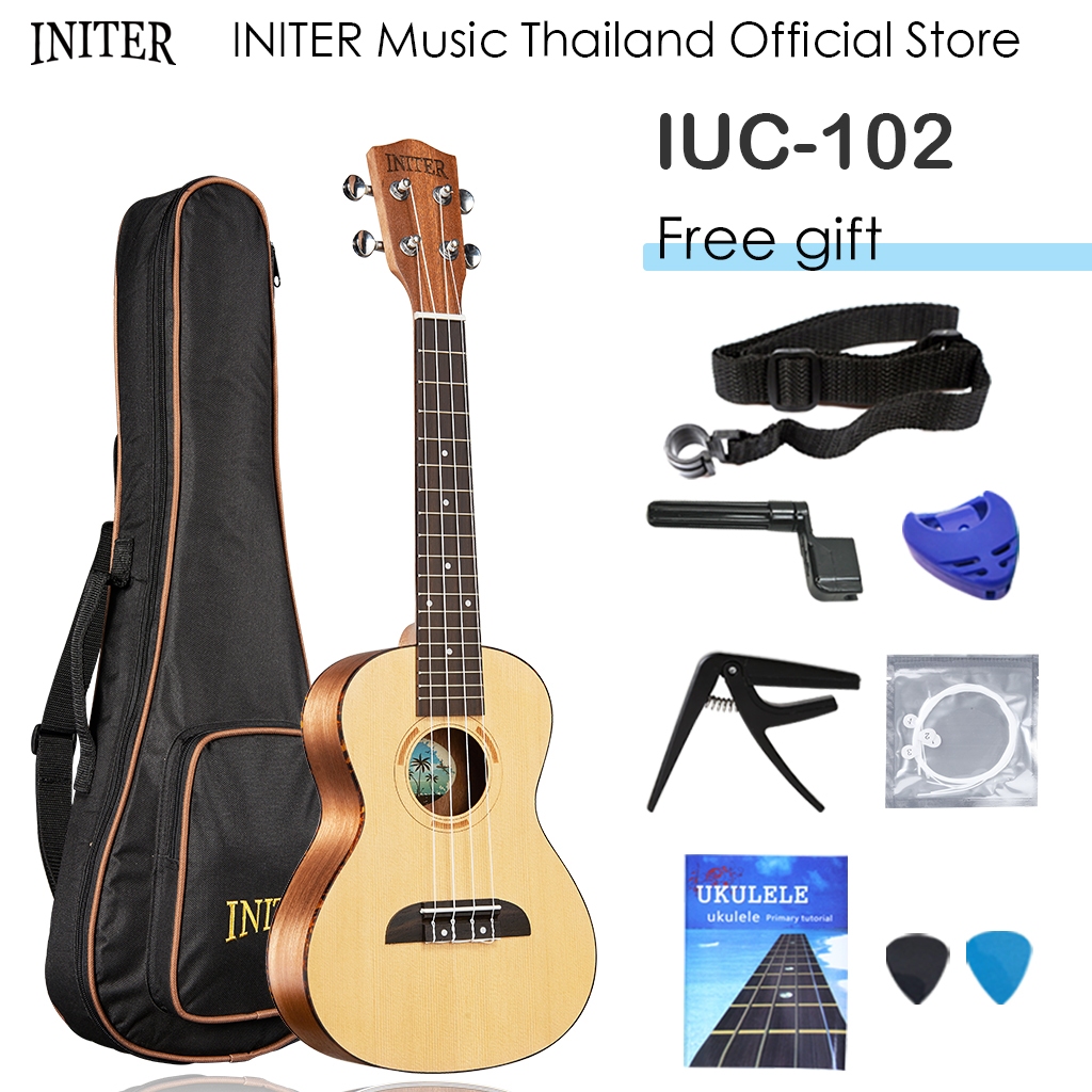 [Local shipment]INITER อูคูเลเล่ ukulele spruce+mahogany high quality ukelele with free accessory and bag