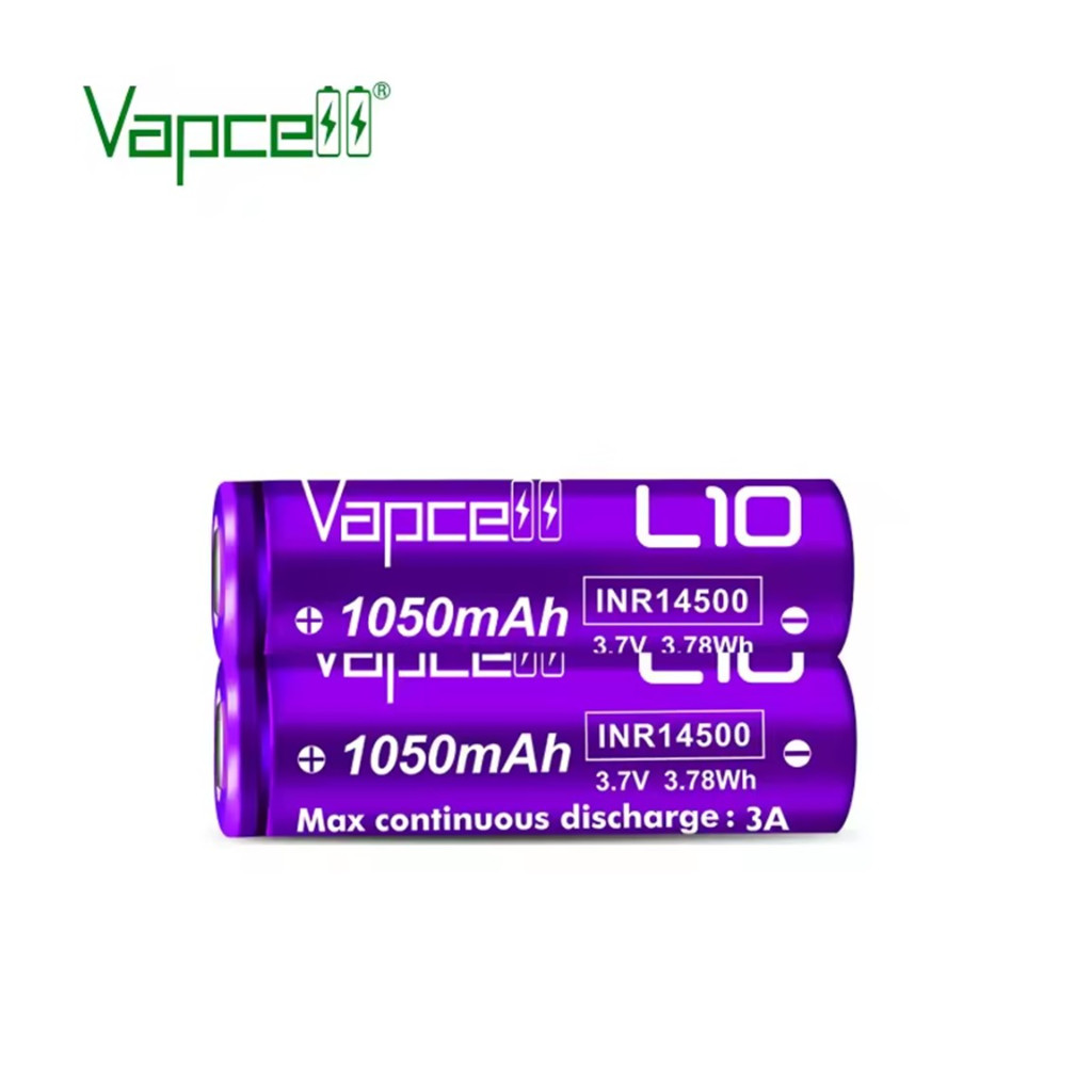 [หัวแบน] ถ่านชาร์จ 14500 Vapcell INR14500 3.7V 1050mAh 3A แบตเตอรี่ลิเธียมแบบชาร์จไฟได้ - รูปที่ 3