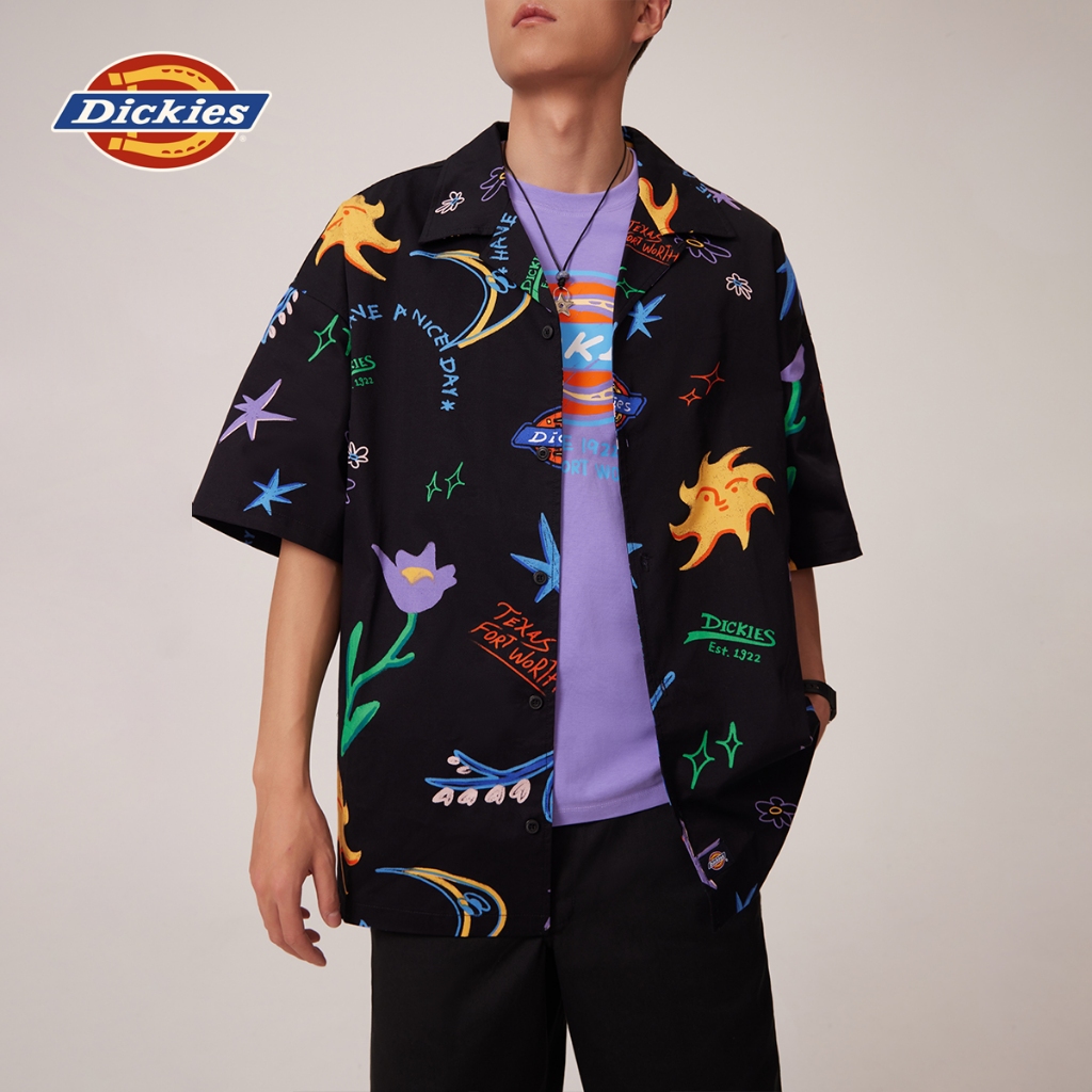 DICKIES MENS SHIRTS SS OVERSIZE FIT, AOP เสื้อเชิ้ต ผู้ชาย