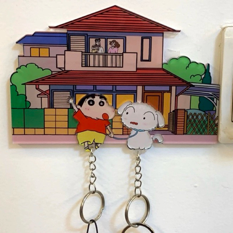 พรีออเดอร์ เซ็ตพวกกุญแจพร้อมบ้าน ชินจัง จอมแก่น Crayon Shin-chan สำหรับตกแต่งตู้เย็น ห้องนั่งเล่น ติดผนังบ้าน