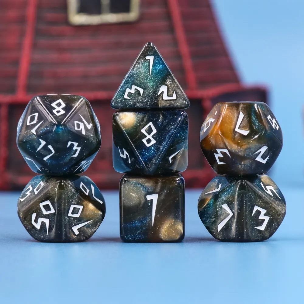 Duskfall Aurora Dice Set of 7 | ลูกเต๋า Dice For DnD D&D MTG RPG TRPG เกมกระดาน บอร์ดเกม Game ไพ่ทาโรต์ Magicเมจิ