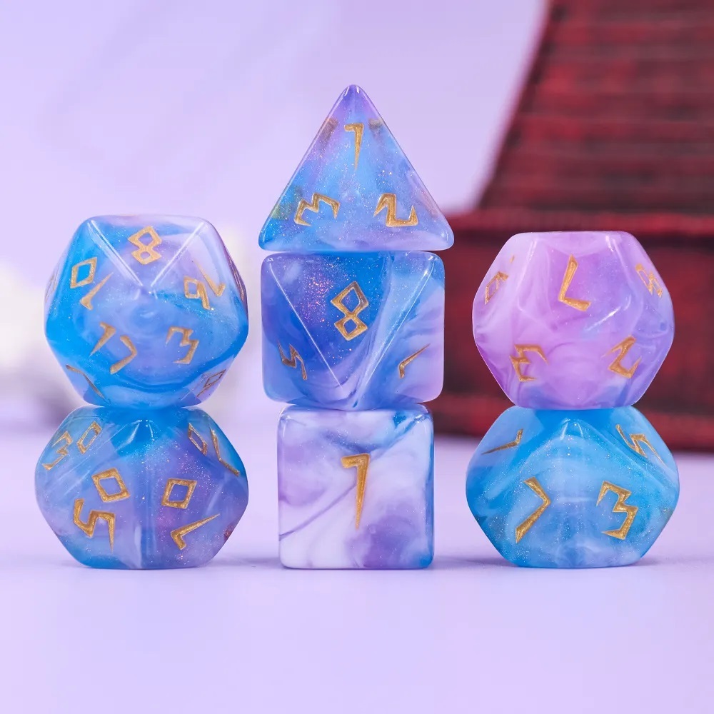 Aurora Abyss Dice Set of 7 | ลูกเต๋า Dice For DnD D&D MTG RPG TRPG เกมกระดาน บอร์ดเกม Game ไพ่ทาโรต์ Magicเมจิก