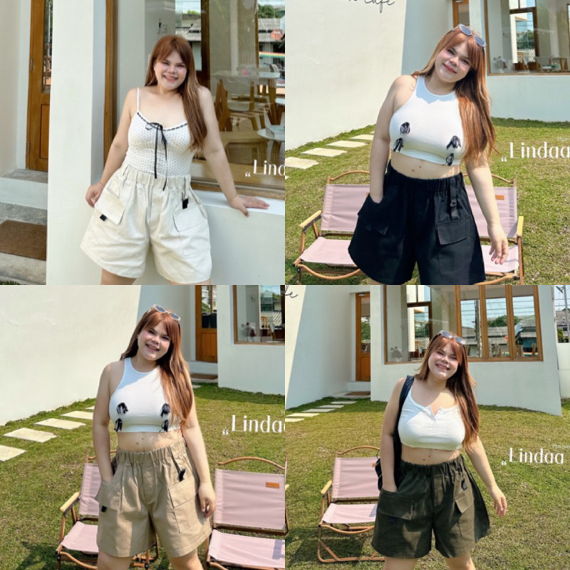 กางเกงขาสั้น สม๊อครอบเอว แต่งกระเป๋าหน้าทรงเท่ห์ อะไหล่ผ้าเข้ากัน ผ้ายีนวาฟป๊อปนำเข้าเนื้อดีมากกก กำลังHot มาก