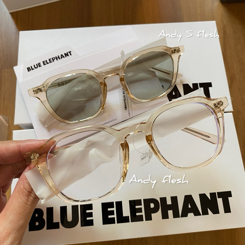 [แท้💯/พร้อมส่งAndy fleshเลนส์กรองแสง💥 Blue Elephant แว่นตา  เลนส์ใสปกติ รุ่น Andy Flesh แบบแฮชาน