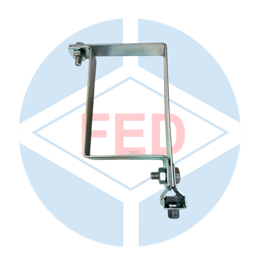 แคลมป์ประกับ FRC-1 (Rectangular Steel Clamp Support) ตรา FED ใช้ยึด-ครอบเหล็กแปรหลังคา