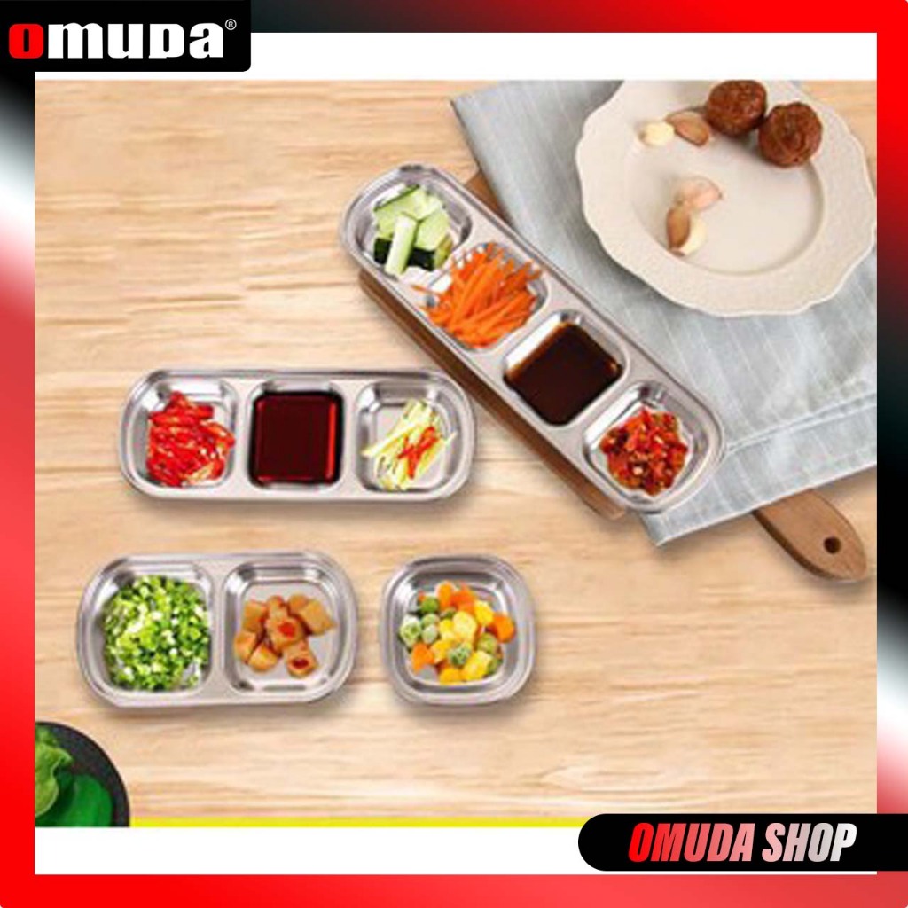 OMUDA_SHOP ถ้วยน้ำจิ้มสแตนเลส1,2,3,4ช่อง_เกาหลี สแตนเลส