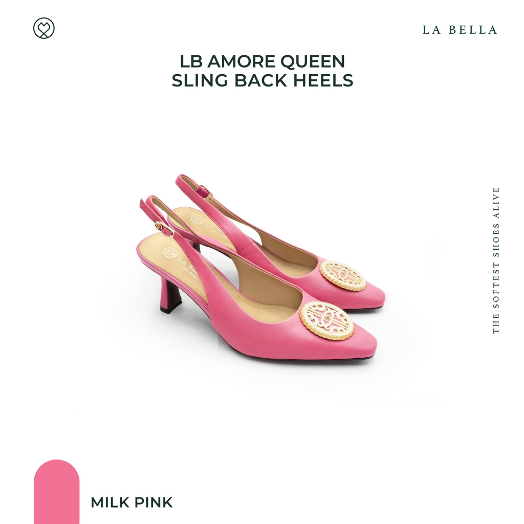 LA BELLA รุ่น LB AMORE QUEEN SLING BACK HEELS - MILK PINK