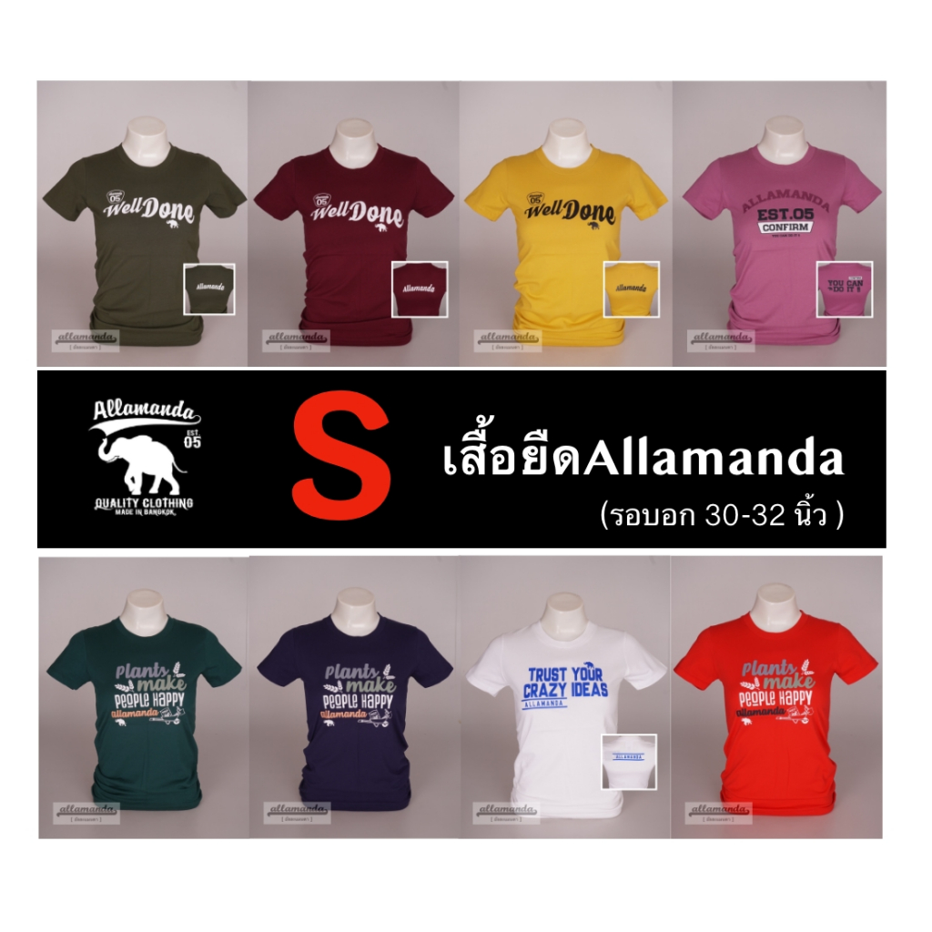 Allamanda เสื้อยืดรวมไซส์ S รวมลาย ทรงผู้หญิง (รอบอก 30-32นิ้ว) By AEIOU สินค้าลิขสิทธิ์แท้