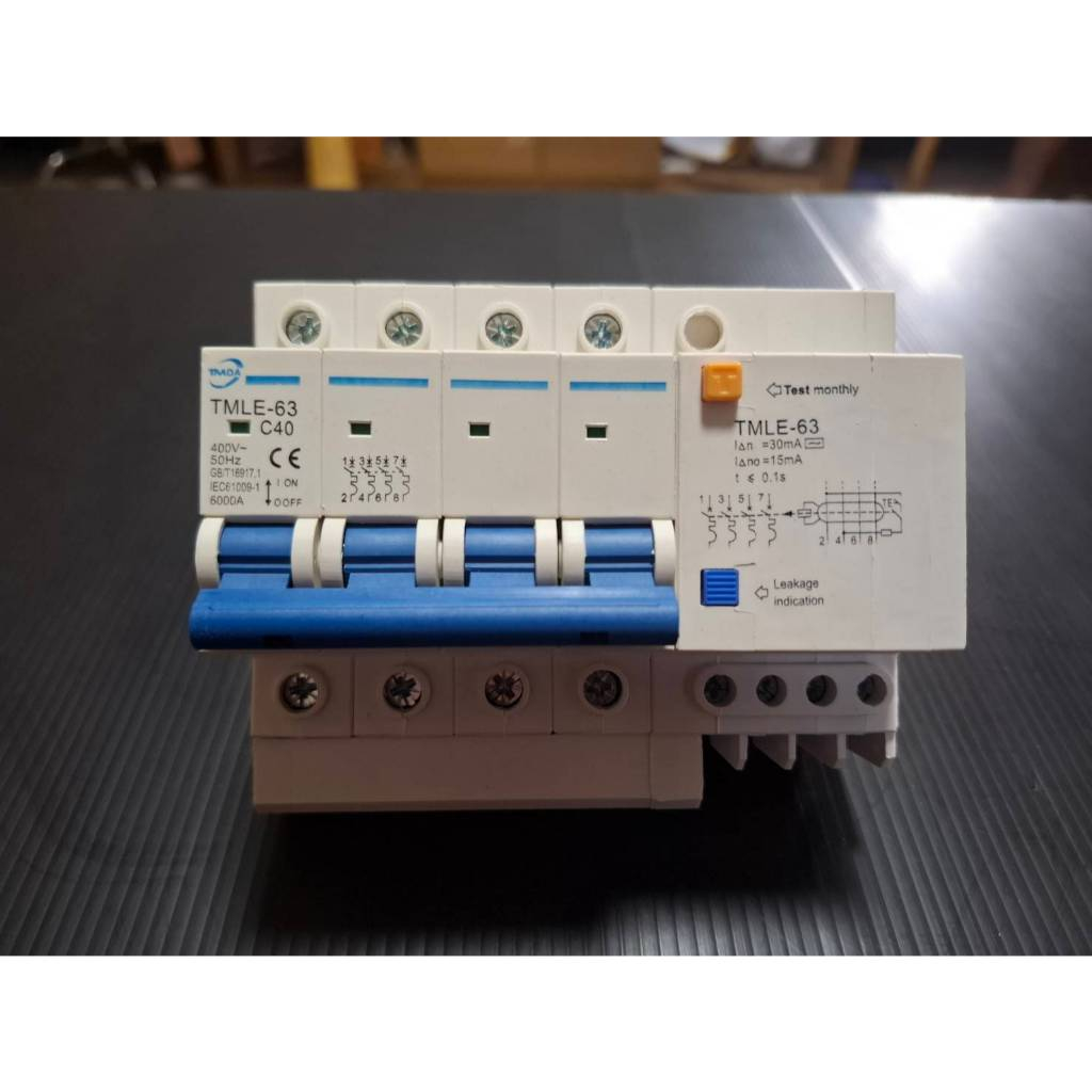 RCBO เบรคเกอร์กันดูด 4P 40A TMDA