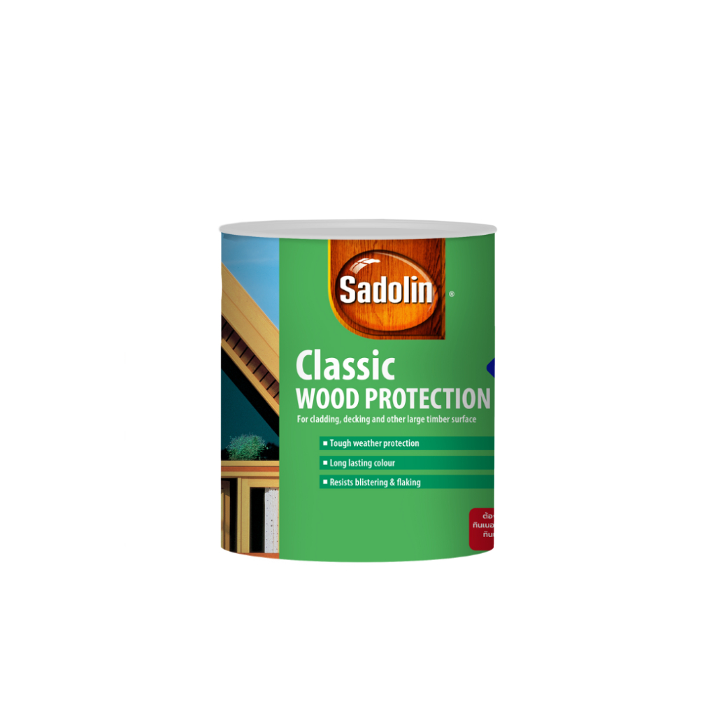 Sadolin Classic ซาโดลิน สีย้อมไม้ชนิดด้าน ผสมสารป้องกัน UV ป้องกันเชื้อรา และ ป้องกันแมลงกินไม้