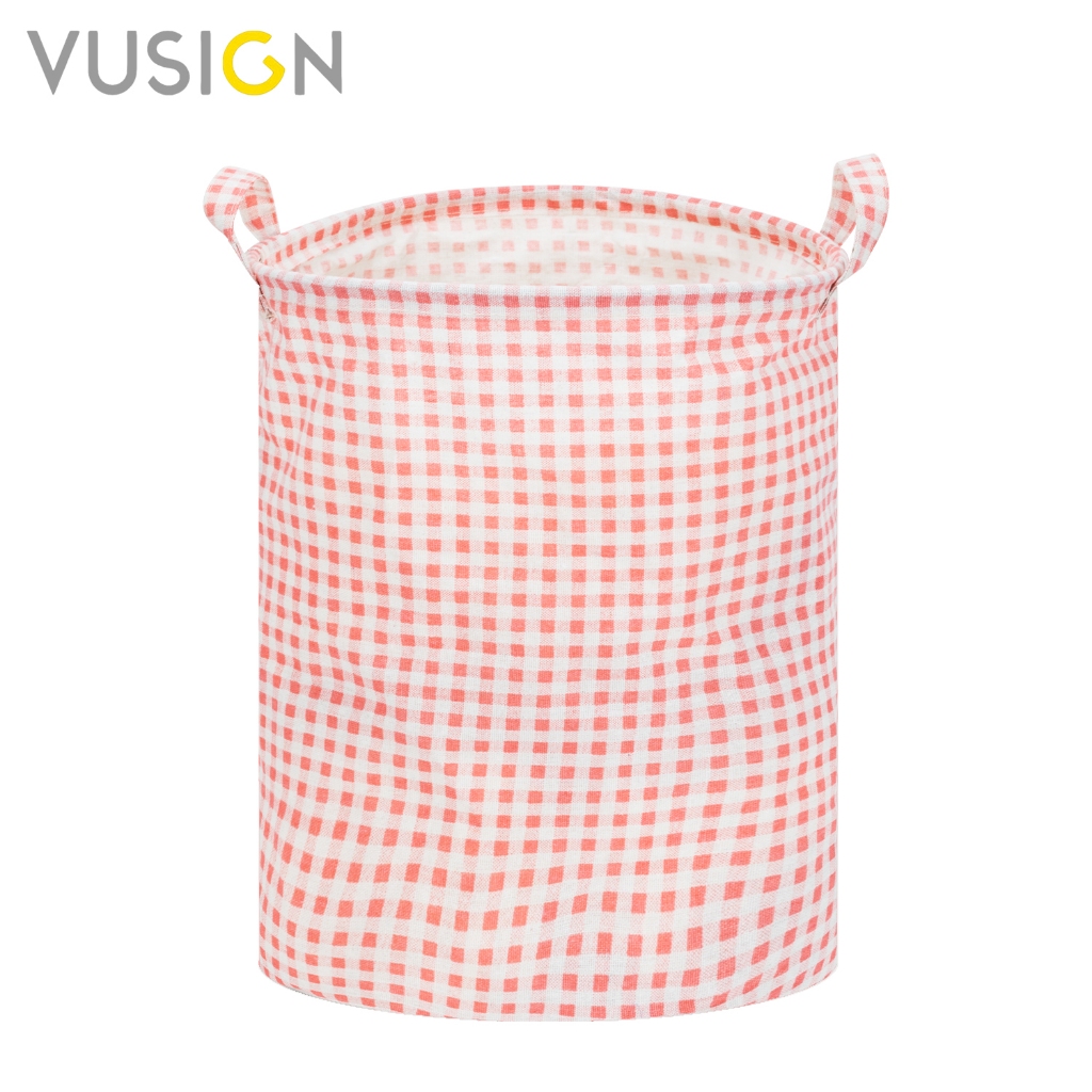 Vusign ถุงซักผ้า ถุงใส่ผ้า ตะกร้าผ้า ตะกร้า มีหูหิ้ว พับเก็บได้ ทำความสะอาดง่าย ใส่ของได้เยอะ Laundry Basket