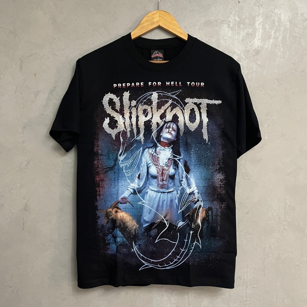 เสื้อยืด Slipnot จับแพะ (ป้ายRocktee เรืองแสง) ผ้าCotton100
