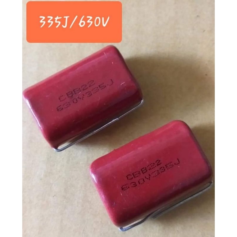 3.3UF/630V หรือ 335/630v ไมล่าFilm Cap ระยะขา 27.5mm. (ราคาต่อตัว)