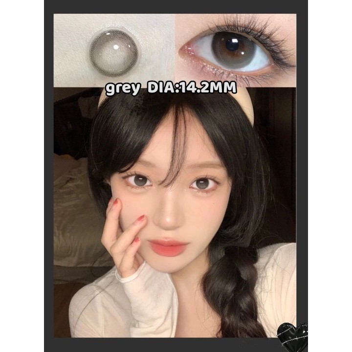 【0.00--6.00】Midroo คอนแทคเลนส์สายตาสั้น Pudding Grey/Pink ขนาดมินิ 14.2mm