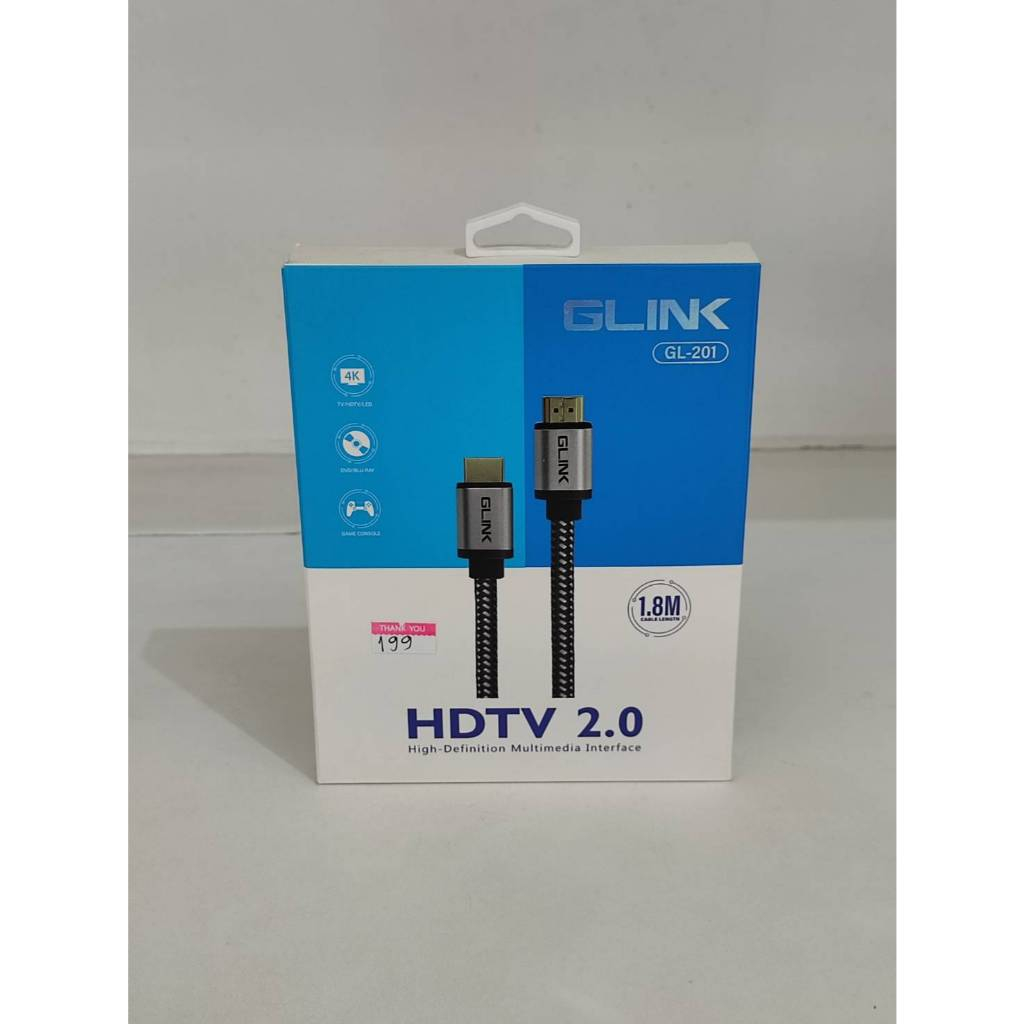 GLINK Cable HDMI 4K (V.2.0) M/M (1.8M)GL201 สายถัก