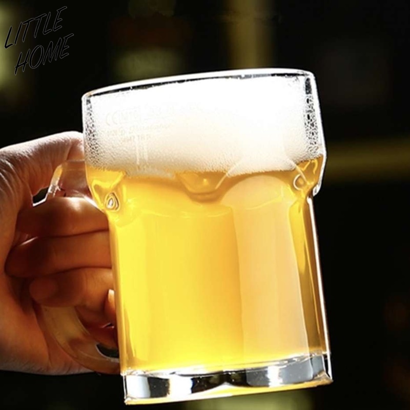 LITTLEHOME แก้วเบียร์ แก้วน้ำ มีหูจับ Lucky Glass มีหลายลายให้เลือก (A2)