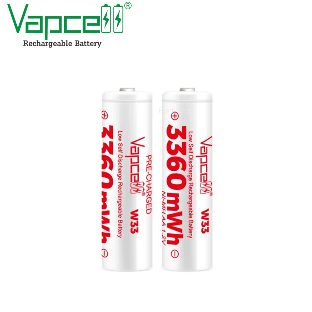 [หัวนูน] Vapcell W33 ถ่านชาร์จ  NI-MH  AA  1.2V 3360mWh