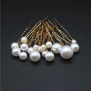 18ชิ้น ชุด กิ๊บติดผม กิ๊บไข่มุก สีเงิน สีทอง Hairpin เจ้าสาว งานแต่งงาน คริสตัล มุก กิ๊บตัวยู