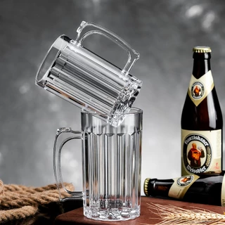 แก้วอะคริลิคใส มีหู แก้วน้ำ BIGSIZE ตกไม่แตก ขนาด 500ML/680ML แก้วเบียร์ขนาดใหญ่ หนาพิเศษ