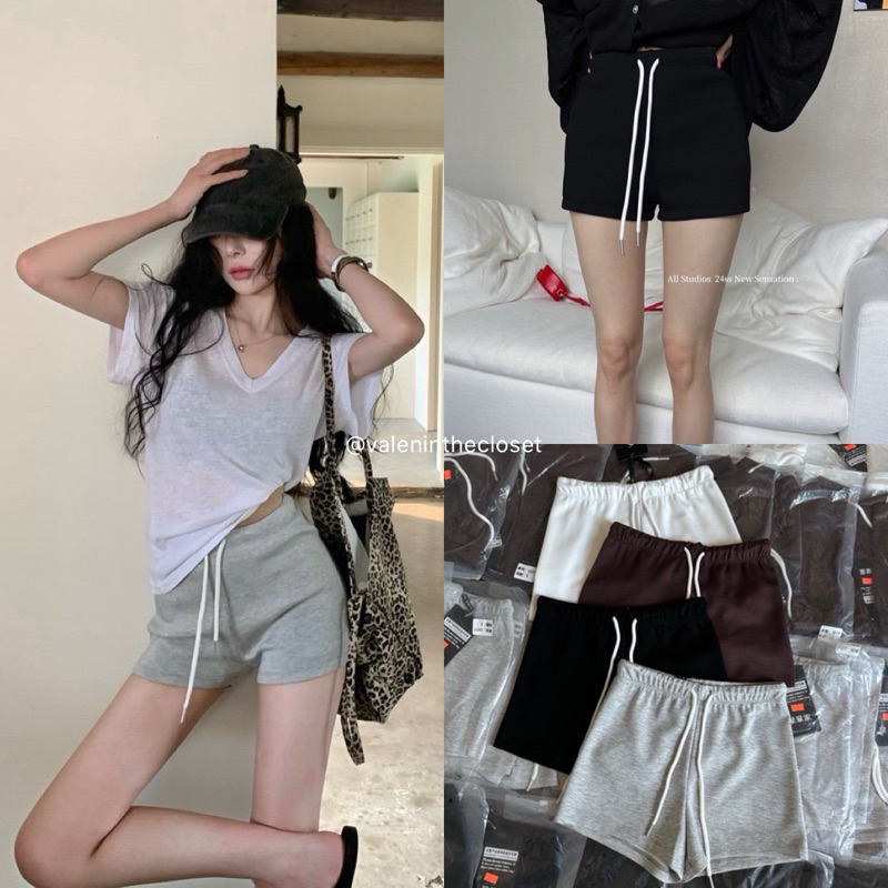 𝐍𝐄𝐖 𝐈𝐍📍 Biker short กางเกงขาสั้น มีดีเทลร้อยเชือกสีขาวรอบเอว เพิ่มความน่ารักไปอีกแบบ ใส่ง่าย ผ้าดีนุ