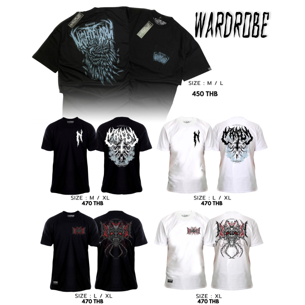 NightGlory Clothing เสื้อยืดสกรีนลายคอฟิตๆตามสไตล์แบรนด์ ผ้าCOTTON100%No20.