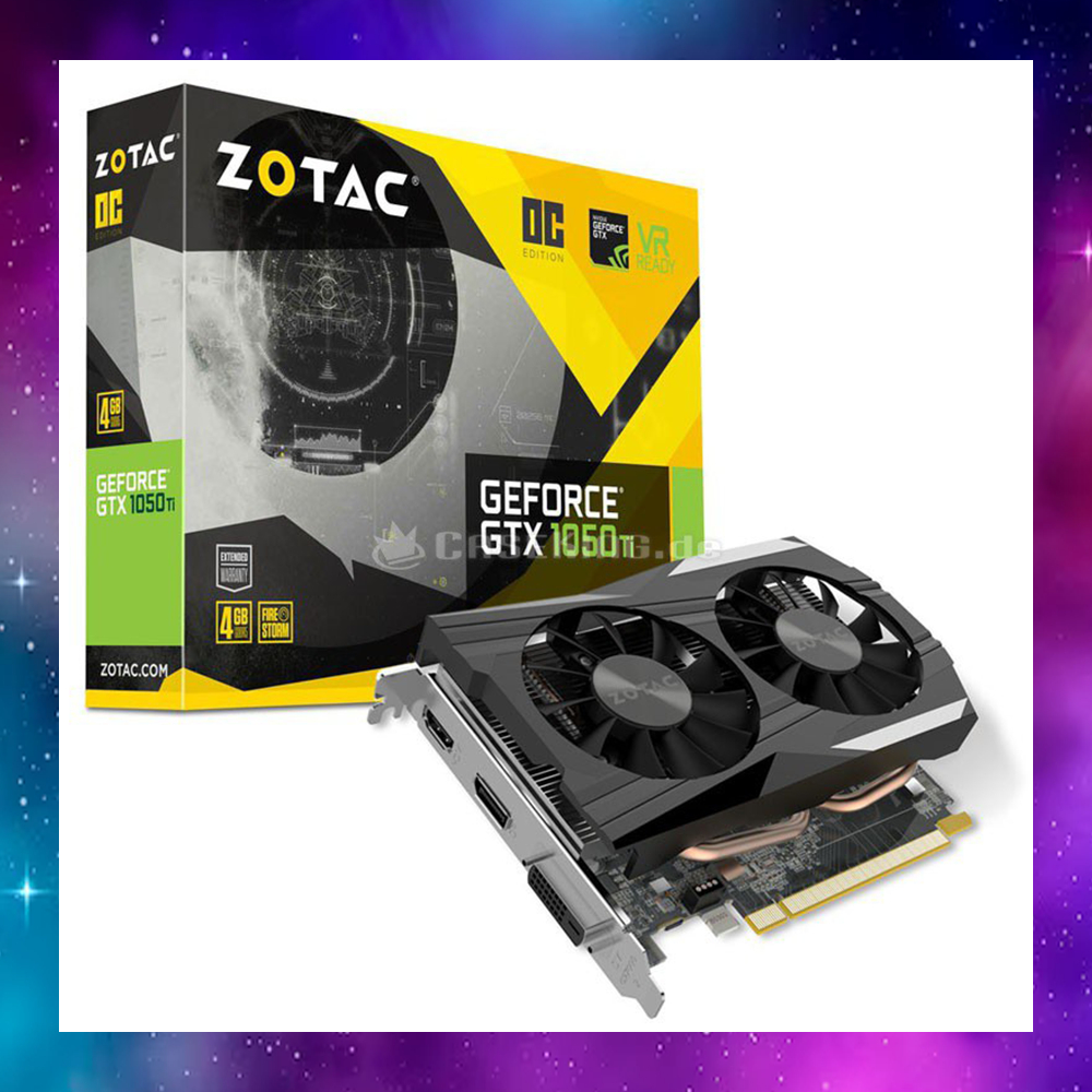 VGA (การ์ดแสดงผล) ZOTAC GEFORCE GTX1050Ti 1050Ti 1050 TI - 4GB GDDR5 ไม่ต่อไฟ ใช้งานปกติ