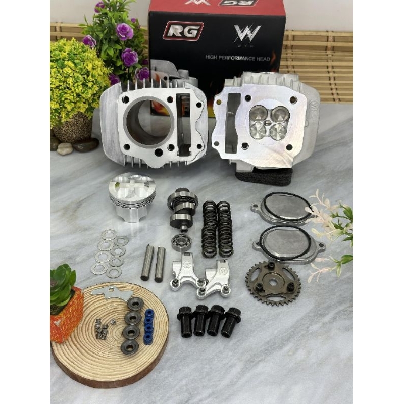 ชุด125ลูก63/4วาล์วขนาดวาว21-24พร้อมเซ็ทหลังวาวขยายเบ้าใส่125คาร์บูและ125iรุ่นไฟเลี้ยวบังลม