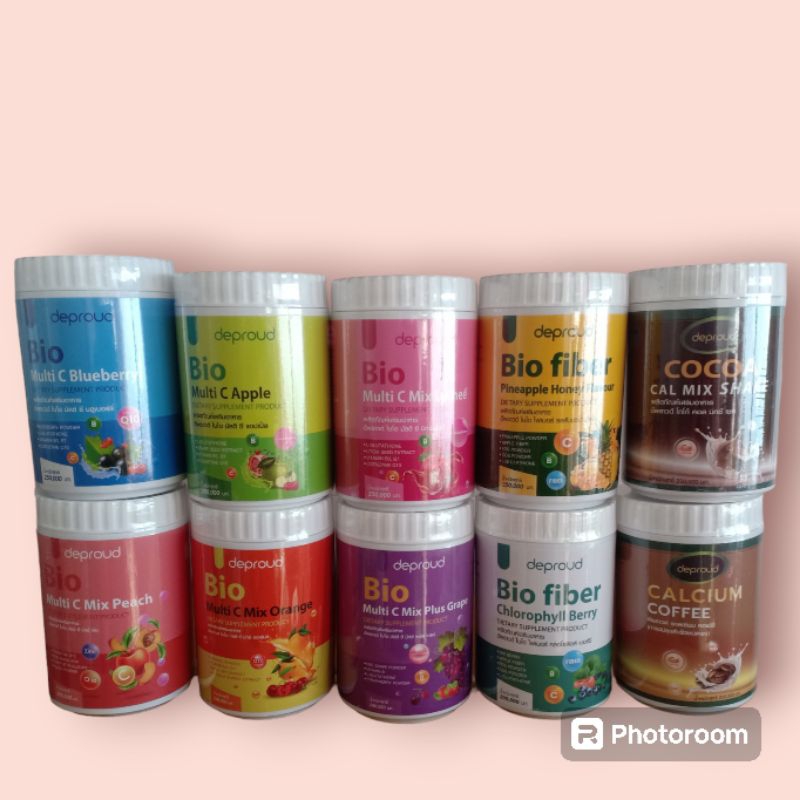 วิตามินซีสด Bio Deproud Bio Multi C Mix ดีพราวโกโก้ แคลเซียม Bio Fiber Chlorophyll