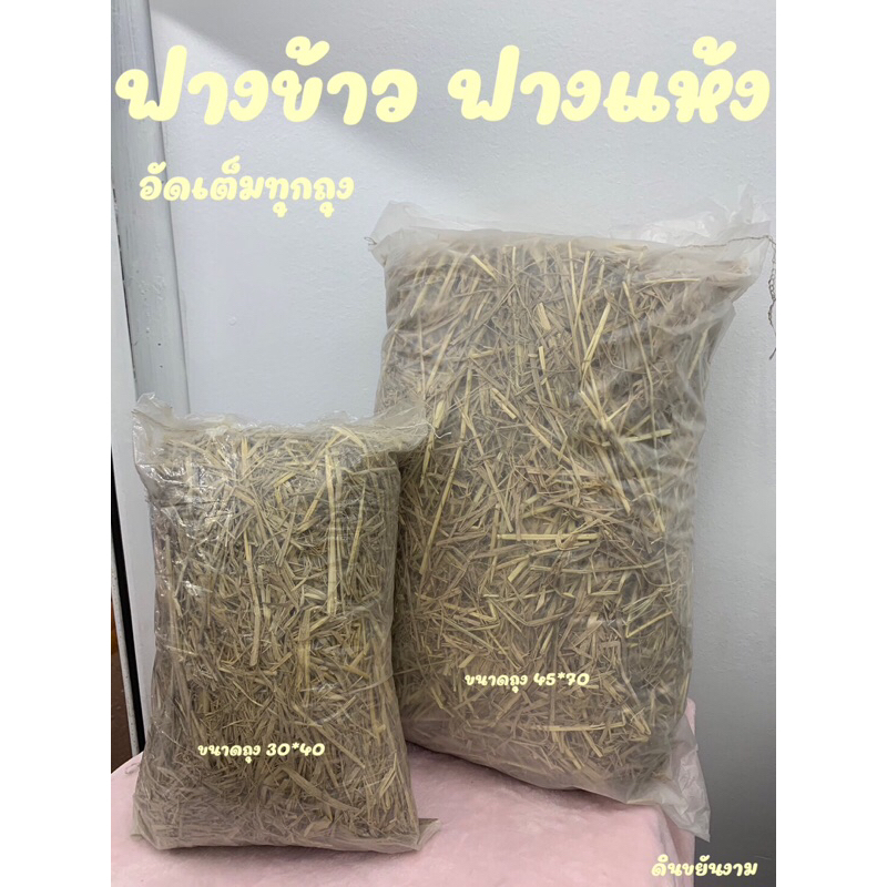ฟางข้าว  ฟางแห้ง สินค้าพร้อมจัดส่ง (ถุง 1 กิโลกรัม)