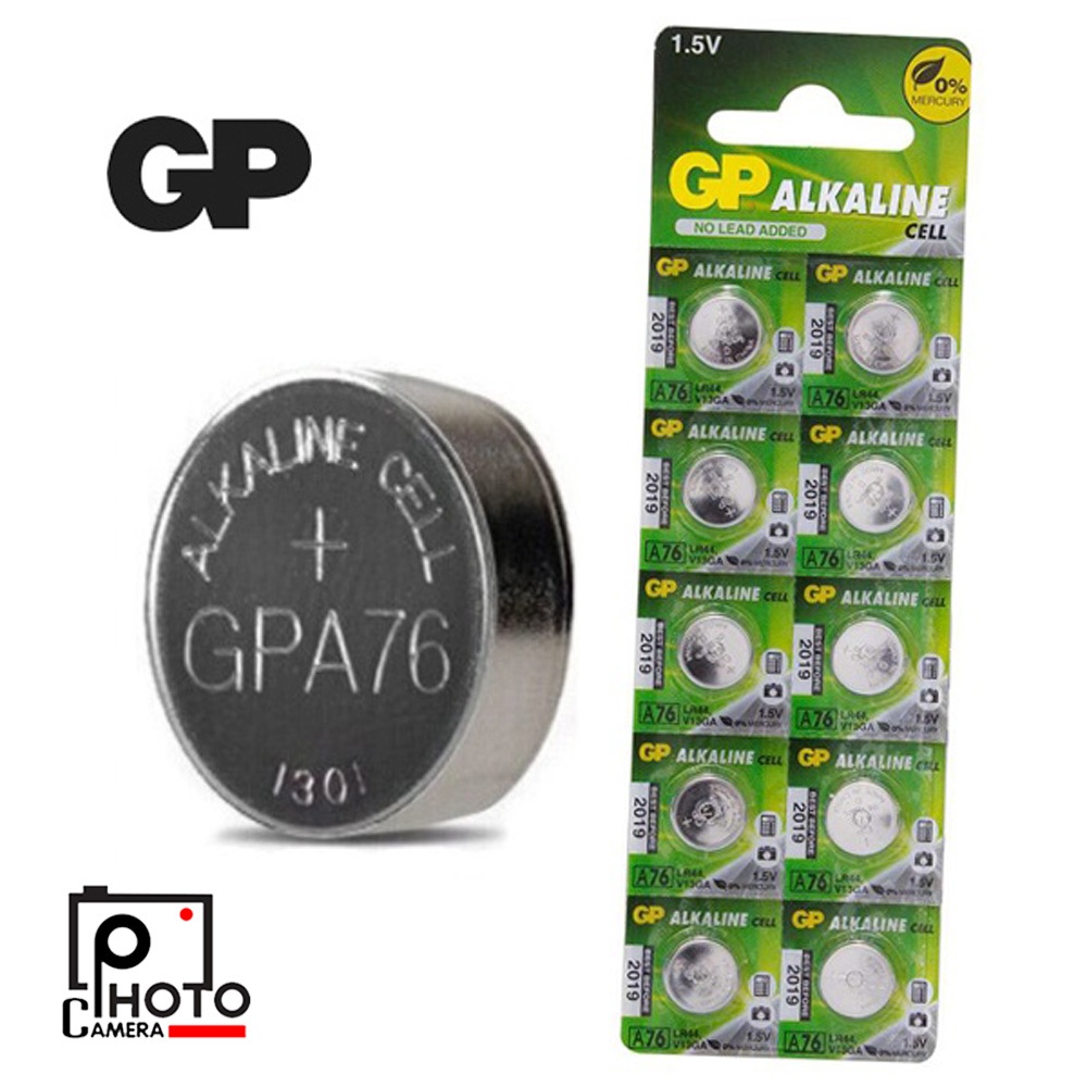 GP A76 LR44 AG13 1.5V Alkaline Battery ถ่านกระดุม ราคาถ่านต่อ 1 ก้อน