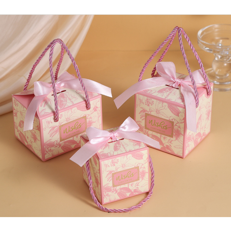 GIDA พร้อมส่ง กล่องของขวัญ กล่องพิมพ์ลายดอกไม้ ใส่ของชำร่วย กระดาษพิมพ์ลาย