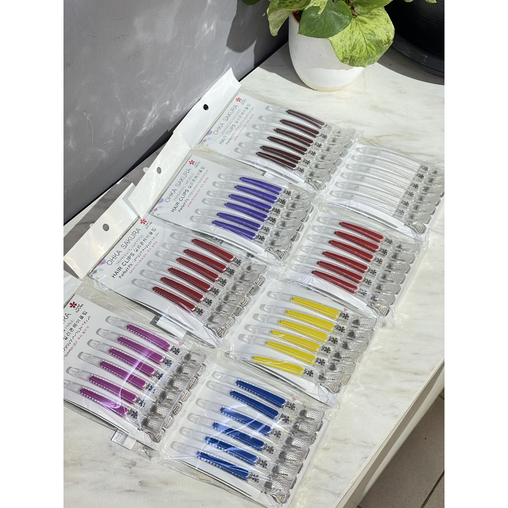 กิ๊บหนีบผมซิลิโคนยาง OHKA SAKURA กิ๊บใสหนีบผมซิลิโคน 6ชิ้น