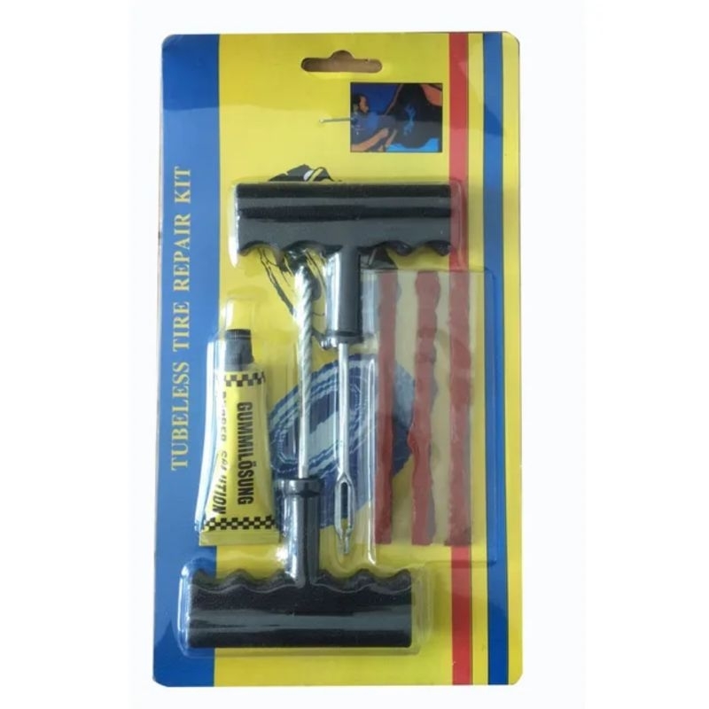 ชุดปะยางรถยนต์ฉุกเฉิน ปะยางมอเตอร์ไซค์ ใช้กับยางแบบไม่ใช้ยางใน ชุดปะยางแทงไหม