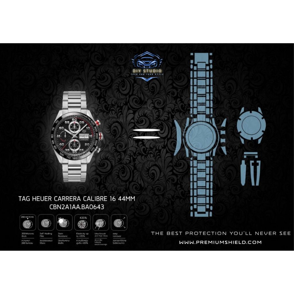 ฟิล์มใสกันรอยนาฬิกา รุ่นCARRERA CALIBRE 16 44MM CBN2A1AA.BA0643