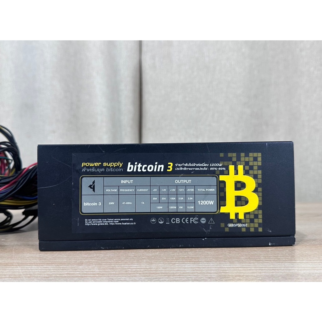 เพาเวอร์ซัพพลายสำหรับการขุด (mining power supply) Gview bitcoin3 ( 1200w FULL)