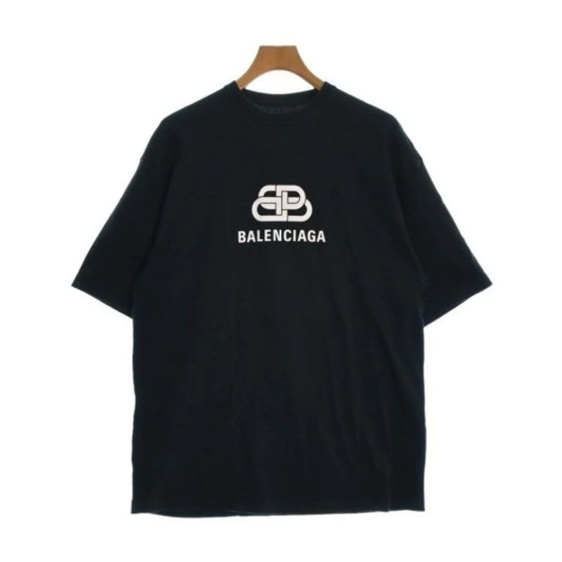 Balenciaga BB Logo T Shirt Oversized Short Sleeve XL Black เสื้อยืด ตัวใหญ่ สภาพสวย 46-52"