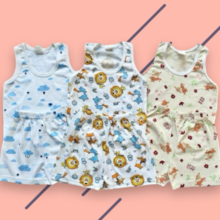 (เซ็ท3ชุด)ชุดกล้ามกางเกงขาสั้น1,2,3ขวบ ชุดกล้ามแรกเขวบเสื้อก…