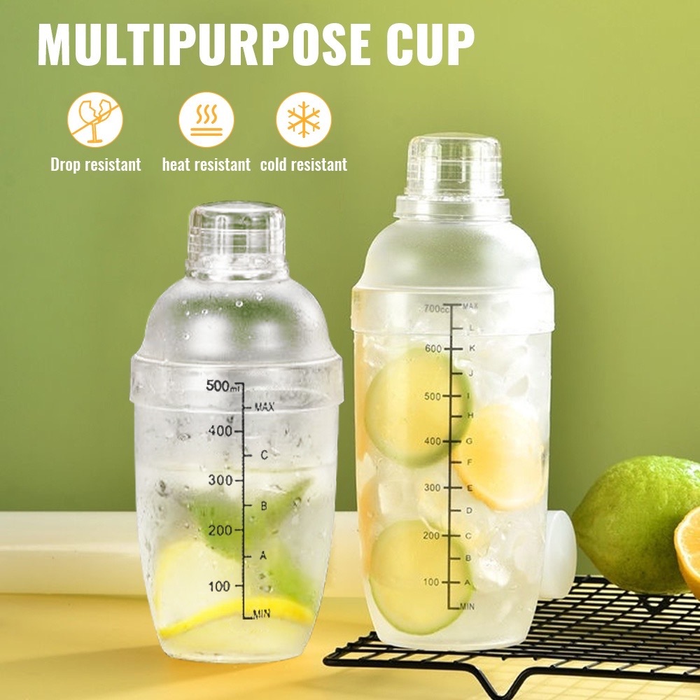 แก้วเชคเกอร์ ผสมเหล้า ผสม ชานม ไข่มุก มีสเกล ขนาด 300ml/500ml/700ml