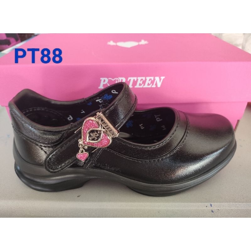 รองเท้านักเรียน รองเท้าหนังสีดำ POPTEEN