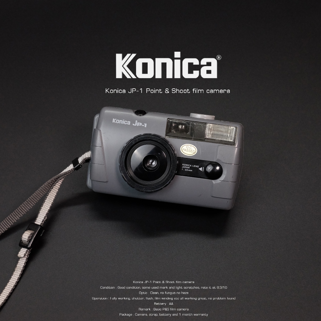 กล้องฟิล์ม ✅ Konica JP-1 Konica Lens f33mm ✅ทำงานสมบูรณ์