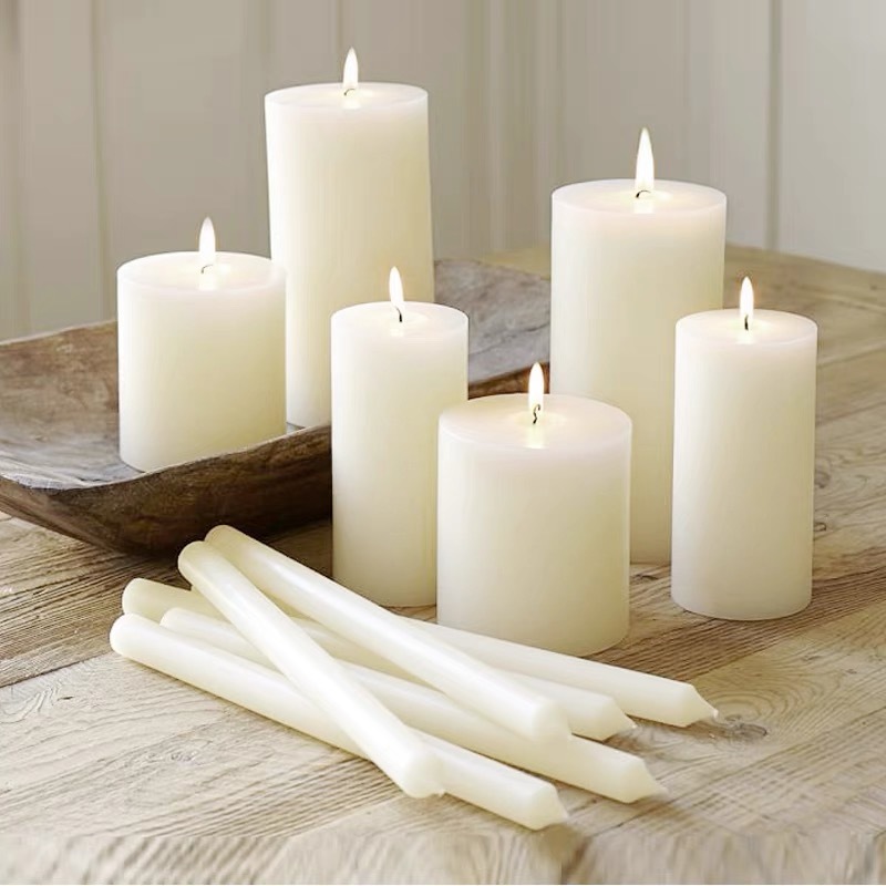 OurHome [พร้อมส่ง] เทียนเสาขาว Nordic Ins ที่ยังไม่ได้ส่ง Nordic Ins white column unsented candle พร็อพถ่ายรูป ของตกแต่
