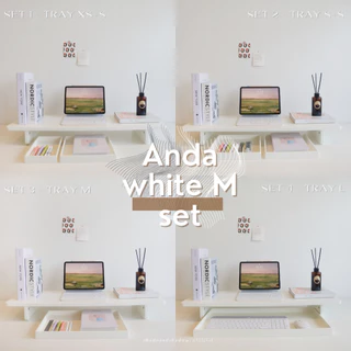 New!! ชั้นวางจอคอมสีขาว Anda white ☁️มี 2 ขนาด ชั้นวางของจัดระเบียบโต๊ะ studygram gamer work มินิมอล