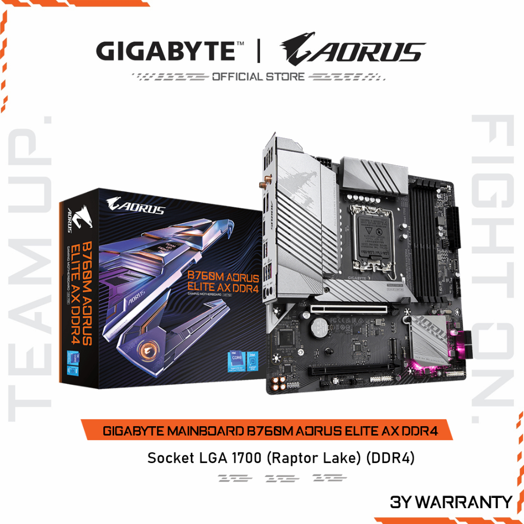 GIGABYTE MAINBOARD B760M AORUS ELITE AX DDR4 เมนบอร์ด B760M A ELITE AX DDR4-1.1