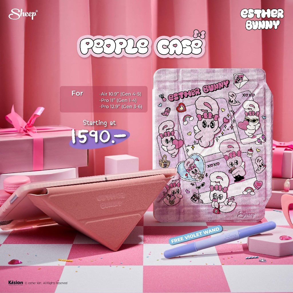[Esther Bunny Limited Collection ] People เคสสำหรับไอแพด Pro11M1-M2/Air4-5/Pro12.9/Gen10 ลายเอสเธอร์บันนี่