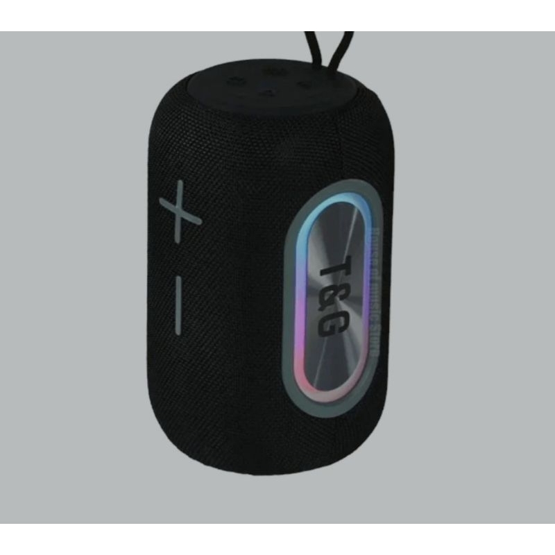 T&G TG665 ลำโพง Bluetooth ไร้สายซับวูฟเฟอร์แบบพกพา LED 20W (สีดำ)
