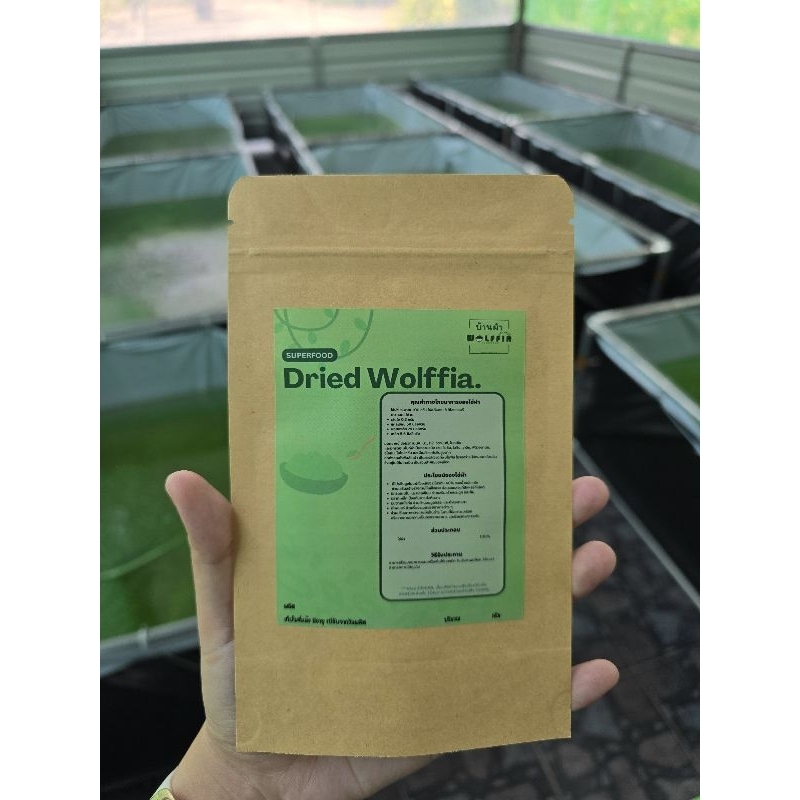 ผำอบแห้ง Dried Wolffia ออแกนิค100% เลี้ยงในบ่อพลาสติก สะอาด ผลอดภัย