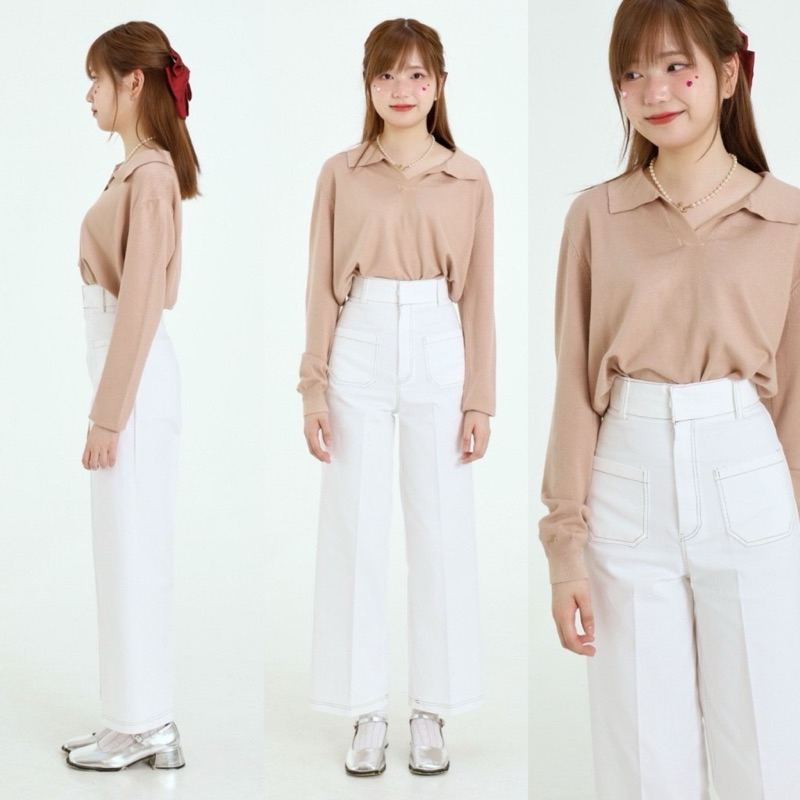 Used กางเกง Beming. bkk สีขาว กระเป๋าหน้า