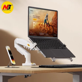 North Bayou NB F80 17-32 ขาตั้งจอคอมพิวเตอร์ 10-17 ขาตั้งจอภาพแล็ปท็อป การหมุน360°การปรับหลายทิศทาง ขึ้นและลง สีขาว