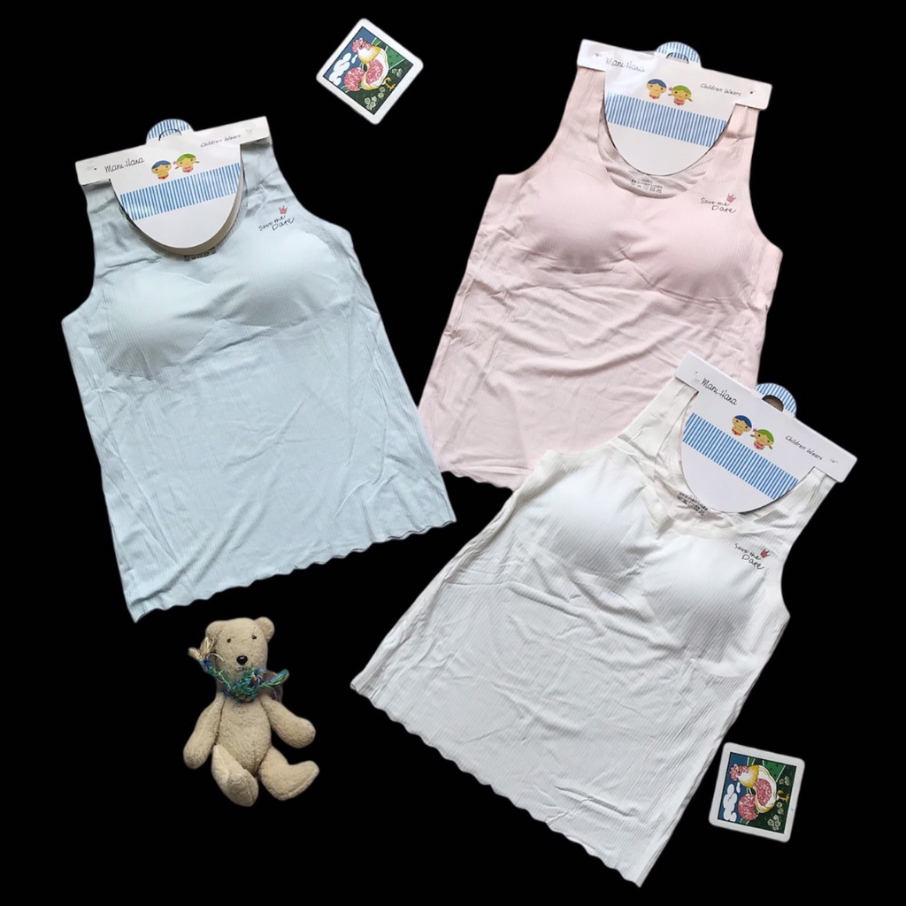 เสื้อทับ เสื้อซับใน สำหรับเด็กหญิง วัยเริ่มสาว มีฟองน้ำเสริมบางๆ ผ้าลูกฟูกไร้รอยต่อ อก 27-32 นิ้ว ขาว ตัวละ 139 บาท 3 สี